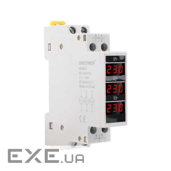 Трифазний цифровий багатофункціональний вимірювальний прилад на DIN-рейку, 80-500V, 18х6 (YT-SDM010) 6 (YT-SDM010)