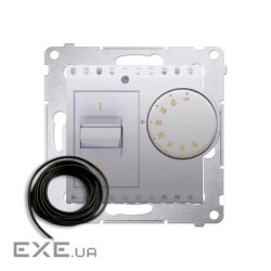 Регулятор температуры Premium с внешним датчиком в комплекте, 16A 230V, серебро (DRT10Z.02/43)