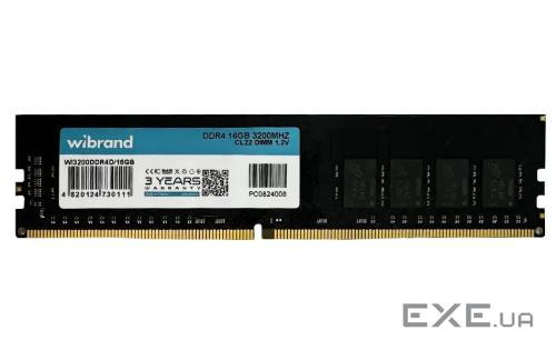 Модуль пам'яті WIBRAND DDR4 3200MHz 16GB (WI3200DDR4D/16GB)