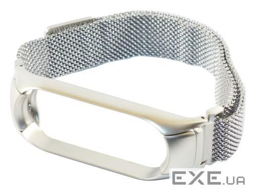 Ремінець металевий на магніті для Xiaomi Mi Band 5/6 Metal Melanese Loop, Silver Xiaomi Mi Band 5/6 Metal Melanese Loop,