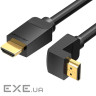 Кабель HDMI M - M, 2.0 м, V2.0, 4K 60Гц, кут 270, PVC, чорний Vention (AAQBH)