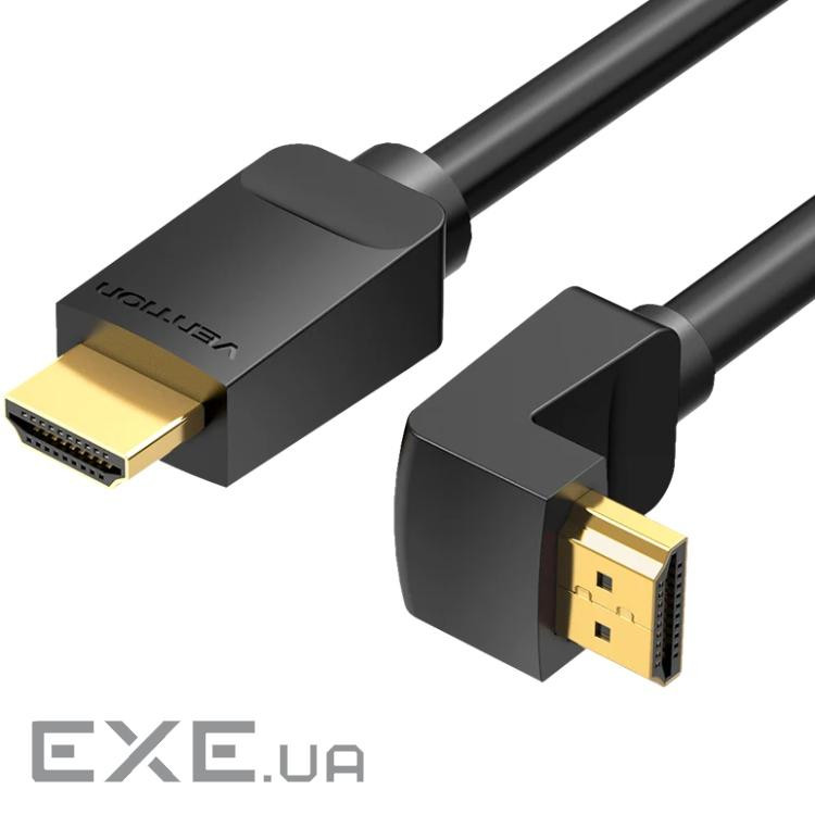 Кабель HDMI M - M, 2.0 м, V2.0, 4K 60Гц, кут 270, PVC, чорний Vention (AAQBH)