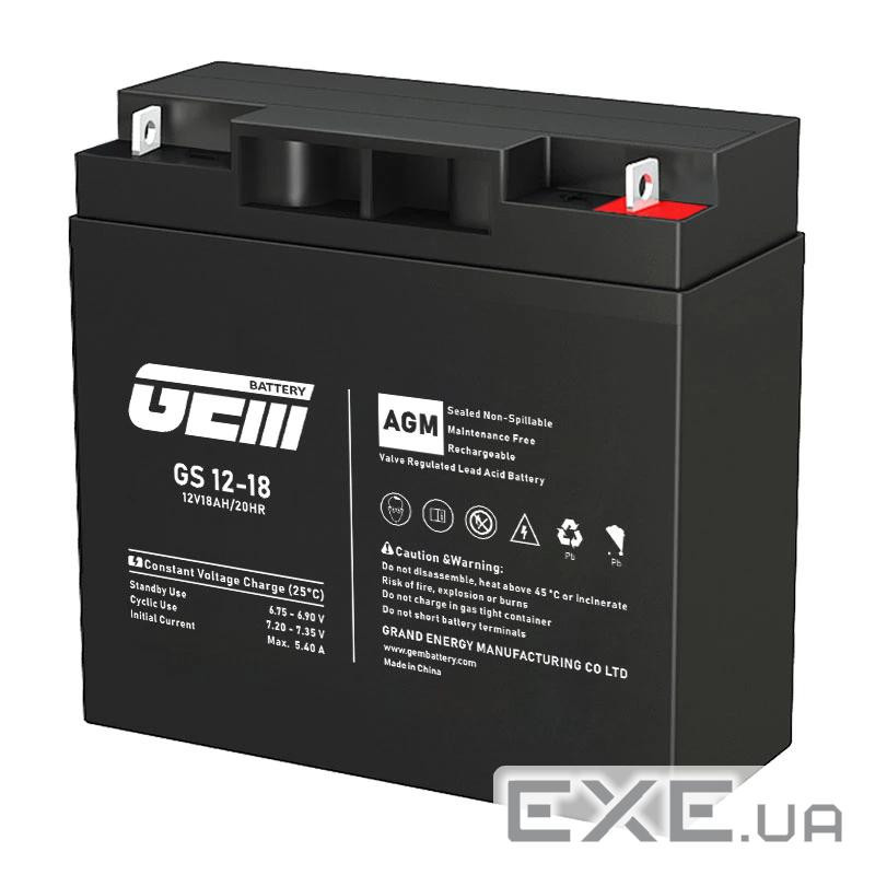 Акумуляторна батарея GEM Battery 12V, 18.0A (GS 12-18)