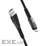 Дата кабель USB 2.0 AM to Micro 5P 1.0m zinc alloy + led black ColorWay (CW-CBUM035-BK)