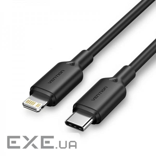 Дата кабель USB-C to Lightning 1.0m 3A black Vention (LAKBF)