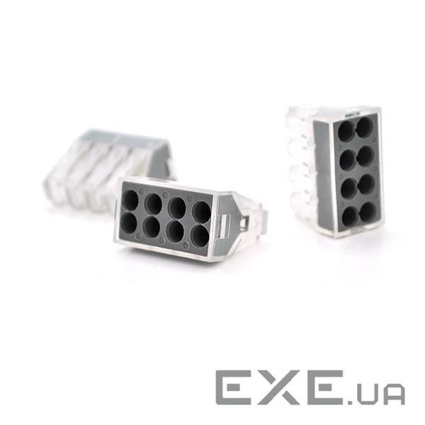 Клема із затискачем 8-провідна WAGO K773-108 для розподільних коробок, 8-pin, прозоро-чорна