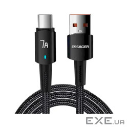 Дата кабель USB 2.0 AM to USB-C 0.5m 7A 100W black Essager (EXC7A-CGB01-P)