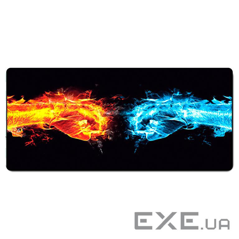 Коврик 300*700 тканинний Hands of fire з боковою прошивкою, товщина 2 мм, Black, Пакет (HF300-700)