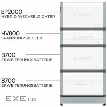 Зарядна станція Bluetti EP2000 10,5 kW + HV800 Voltage Controller + 2 Home Battery B (EP2000+2*B700)