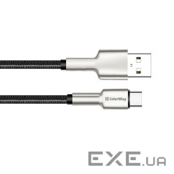 Дата кабель USB 2.0 AM to USB-C 1.0m head metal black ColorWay (CW-CBUC046-BK)