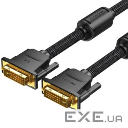 Кабель DVI-D 24M - 24M, 8.0 м, 2K 60Hz обплетення, з феритами Vention (EAEBK)