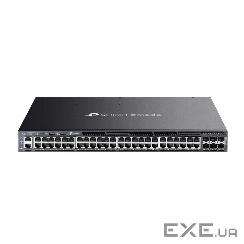TP-LINK Switch SG6654XHP 48xGBit /6x10Gbit PoE+ Managed Layer 3 Rack Mountable, Omada SDN, 4 Fans
