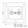 ТВ розетка Videx BINERA TV + SAT кінцева біла (VF-BNSK2TVS)