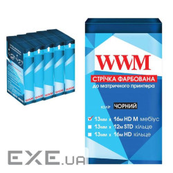 Стрічка до принтерів 13мм х 16м HD л. Black*5шт WWM (R13.16HM5)