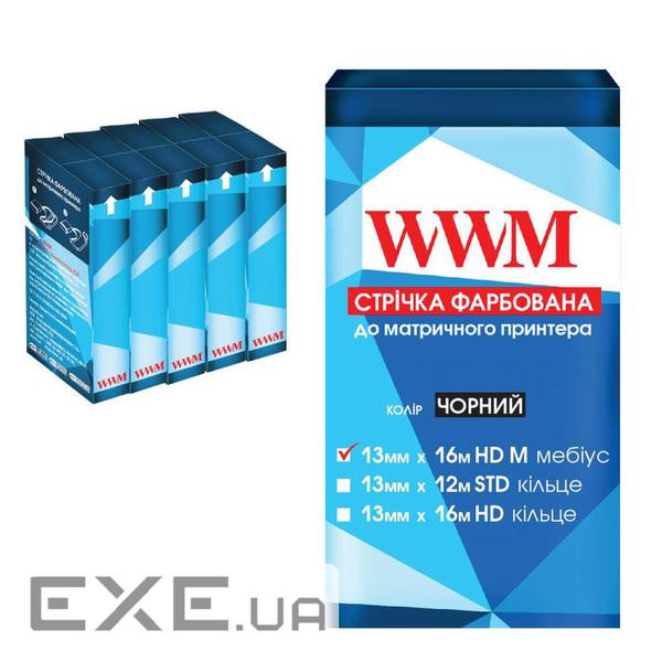 Стрічка до принтерів 13мм х 16м HD л. Black*5шт WWM (R13.16HM5)