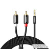Кабель мультимедійний 3.5mm M to 2xRCA M 3.0m AV116 black Ugreen (10590) (90401970)