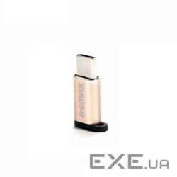 Адаптер Remax RA-USB1 Feliz microUSB-USB Type-C Gold (6954851289807)