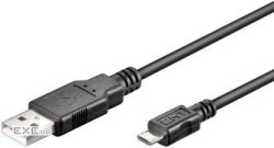 Кабель мобільних пристроїв Goobay USB2.0 A-microB M/M 0.6m, AWG28 2xShielded D=4.0mm (75.09.3922-1)