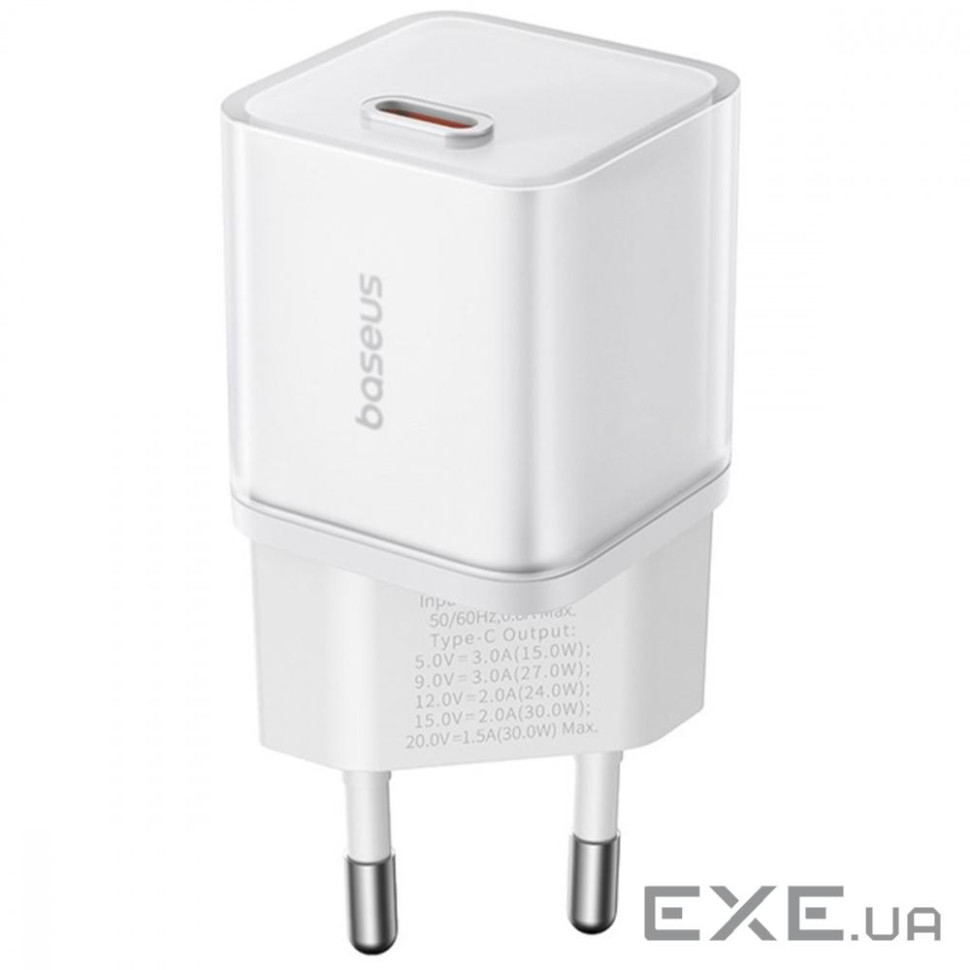 СЗУ Baseus GaN5S Fast Charger 30W (Type-C) white (P10162504213-00)