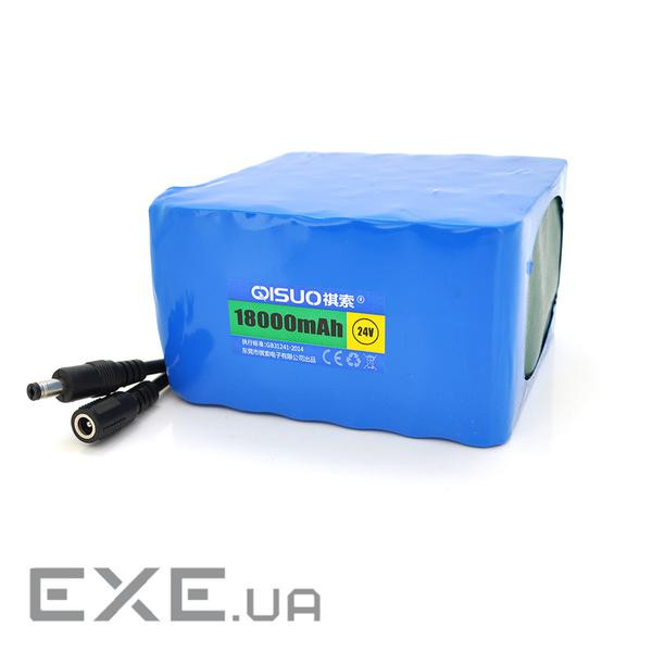 Акумуляторна батарея літієва QiSuo 24V 18A з елементами Li-ion 18650, DC5.5 (QS-2418 (120x110x67mm)) Li-ion 18650, DC5.5