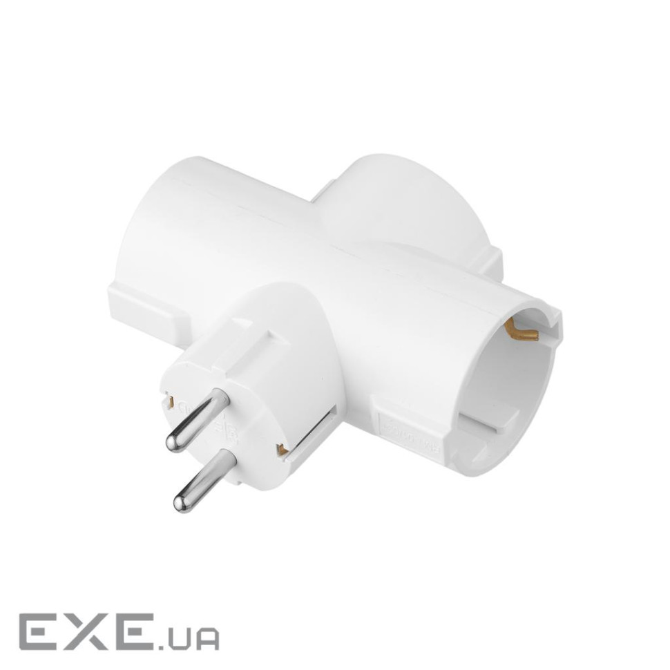 Розгалуджувач мережевий 2E 3xТип F, 16A, білий (2E-AD0103WH)