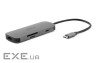 Хаб Acer 7in1 USB-С > 3xUSB-A3.2/HDMI/USB-C/PD/SD, 0.15м, сірий (HP.DSCAB.018)
