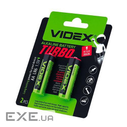 Батарейка AA (LR6), лужна, Videx Excellent Turbo!, 2 шт , 1.5V, Blister (LR6/AA 2pcs BLISTER CARD)