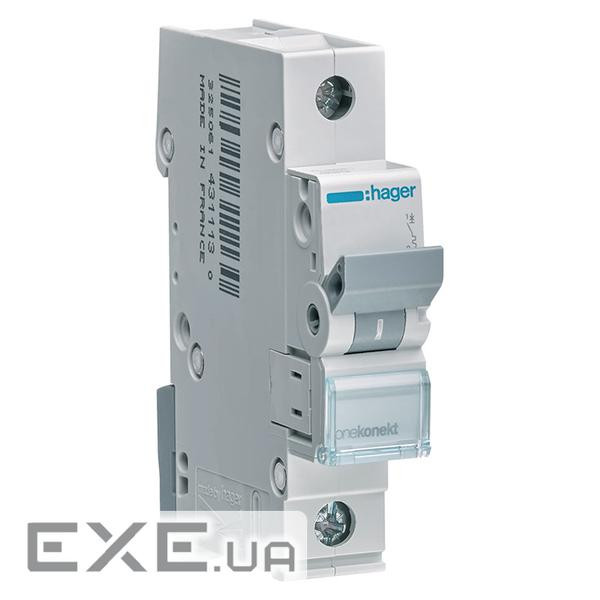 Автоматичний вимикач 1P 6kA B-20A 1M Hager MBN120