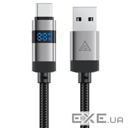 Кабель ACEFAST C15-04 USB-A to USB-C zinc alloy digital display braided charging dat (6974316283737)
