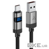 Кабель ACEFAST C15-04 USB-A to USB-C zinc alloy digital display braided charging dat (6974316283737)