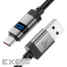 Кабель ACEFAST C15-04 USB-A to USB-C zinc alloy digital display braided charging dat (6974316283737)