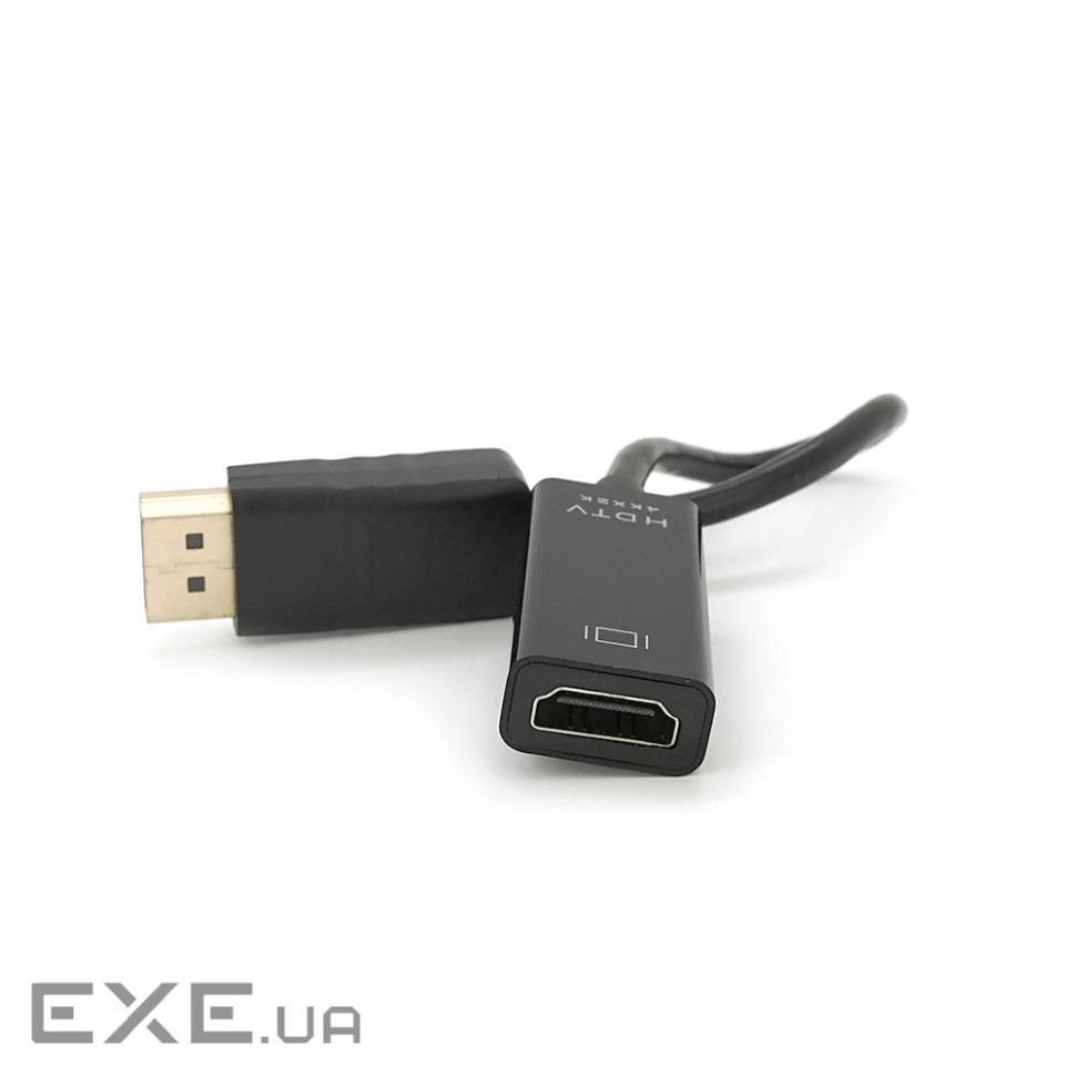 Конвертер Display Port (тато) на HDMI(мама) 30cm, Black, 4K / 2K, Пакет (YT-C-DP(M) / HDMI(F)4K)