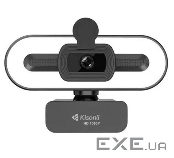 Вебкамера із мікрофоном Kisonli D2, 1080P 30fps, пласт. корпус, Black, BOX (Kisonli D2-1080)