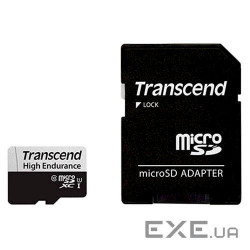 Карта пам'яті TRANSCEND microSDXC High Endurance 64GB UHS-I Class 10 + SD-adapter (TS64GUSD350V)