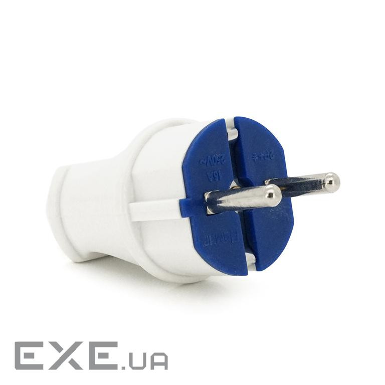 Вилка із заземленням 10 / 16А 250V A712, White, Q20 (FM-A712)