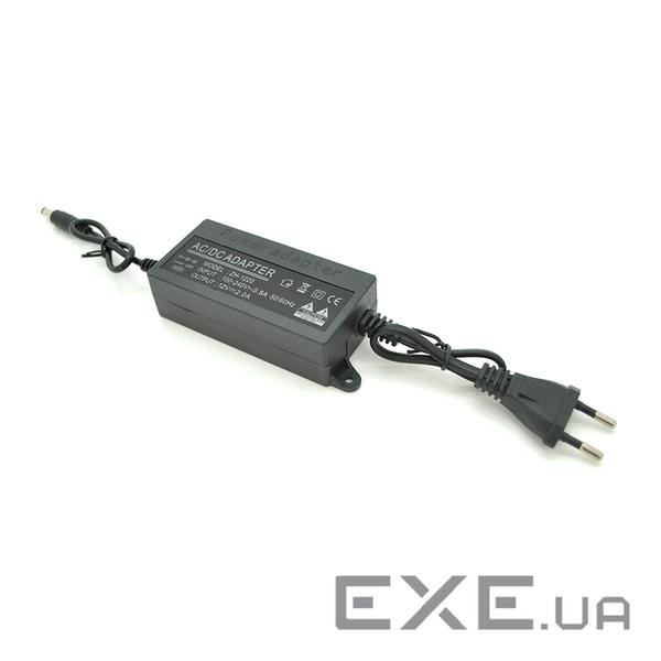 Імпульсний адаптер живлення 12В 2А (24Вт) 1220 Plastic Box, кріплення, чорний (ZH-1220) (ZH-1220)