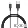Дата кабель USB 2.0 AM to Lightning 1.0m 2.4A Superior Series Black Baseus (CALYS-A01)
