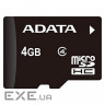 Карта пам'яті ADATA 4GB microSDHC C4 + SD (AUSDH4GCL4-RA1)
