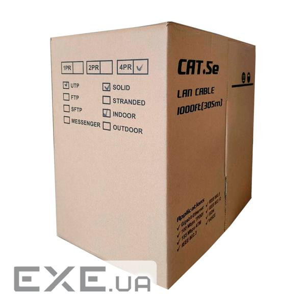 Кабель КПВ 4х2х0, 50 (UTP-cat.5E), UPLINK(CU), ізоляція ПВХ, для внутрішніх робіт, (UP-I4UTP / 305) , (UP-I4UTP / 305)