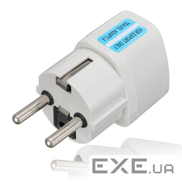Перехідник живлення 220В з ENG/USA/Euro/China на EURO розетки, білий (S0469) (S0469)