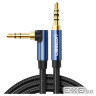 Кабель мультимедійний 3.5mm M to 3.5mm M 1.0m 90 corner AV112 blue Ugreen (60179)