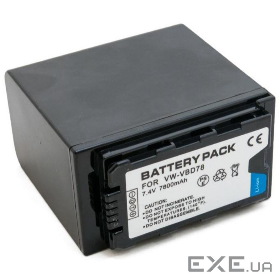 Акумулятор до фото/відео Extradigital Panasonic VW-VBD78, Li-ion, 7.4V, 7800mAh (BDP2694)