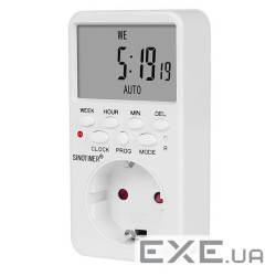 Розетка з цифровим таймером. Sinotimer TM519, 16A, 3000W, 230V (YT-TM519)