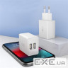 Зарядний пристрій SkyDolphin SC30V (2USB, 2.1A) White (MZP-000114) + кабель Type-C