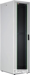 Шафа Basic 22U 600x800мм, дв.і скло, зад. стін. метал, 600кг, сіра (LN-DB22U6080-LG-111-F)