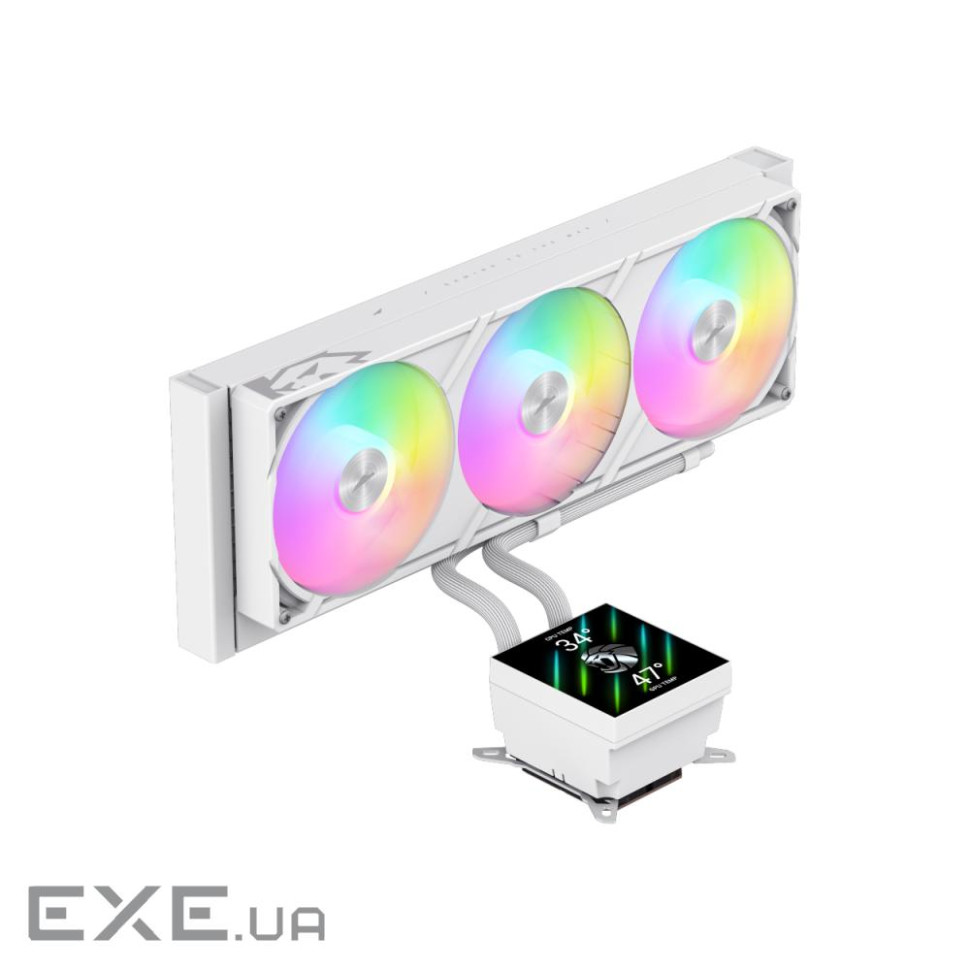 Процесорний кулер TDP 330 85.82 CFM, 2.23mmH20, Max: 31.5dB(A）, 800-2500RPM ,wa (GLACIER 360 LCD WH)