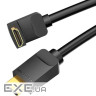 Кабель HDMI M - M, 1.5 м, V2.0, 4K 60Гц, кут 90, PVC, чорний Vention (AARBG)