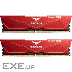 Модуль пам'яті TEAM T-Force Vulcan DDR5 6400MHz 32GB Kit 2x16GB Red (FLRD532G6400HC40BDC01)