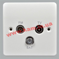 Розетка антена, TV / FM / SAT, 86x86 мм, Logic Plus, біла, MK (K3553 WHI)