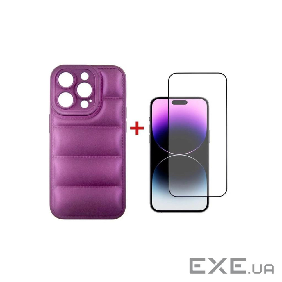 Чохол до мобільного телефона Dengos iPhone 14 Pro Case + Glass (Purple) (DG-KM-80)